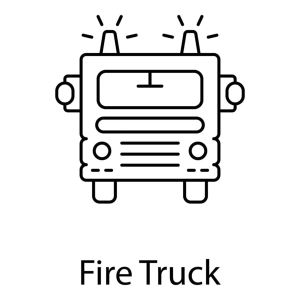 Brandweer Voertuig Brandweerwagen Lijn Vector Stijl — Stockvector