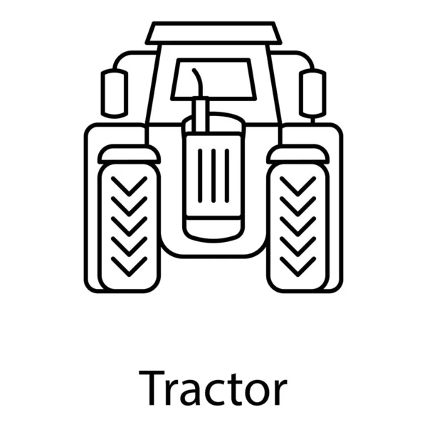 Сельскохозяйственная Техника Иконка Трактора Линейном Исполнении — стоковый вектор