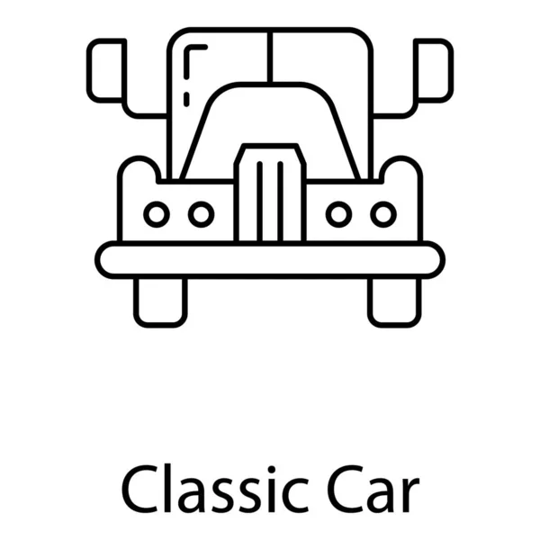 Old Vintage Classic Car Icon Line Vector Style — Stock Vector