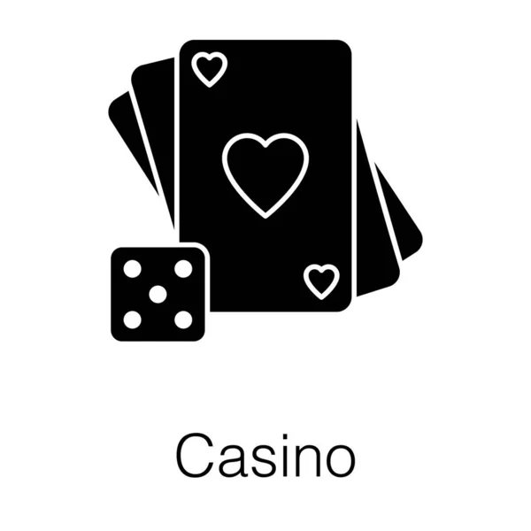 Spielkarten Glücksspiel Mit Würfeln Die Indoor Spiel Bezeichnen Casino Symbol — Stockvektor