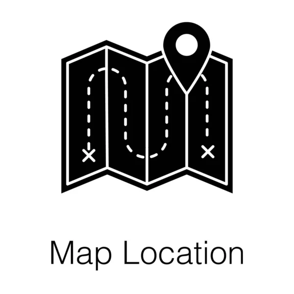 Paper Map Pointer Map Location Icon Full Vector Design — 스톡 벡터