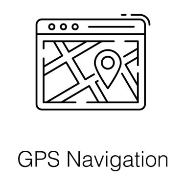 Satır vektör tasarımında küresel konumlandırma sistemi, GPS yön bulma simgesi 