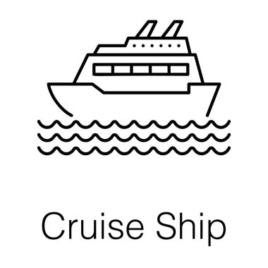 Vektör biçiminde lüks seyahat gemisi simgesi