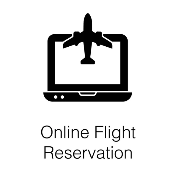 Dijital Hava Rezervasyonu Konsepti Sağlam Tasarım Içeren Online Uçuş Rezervasyonu — Stok Vektör