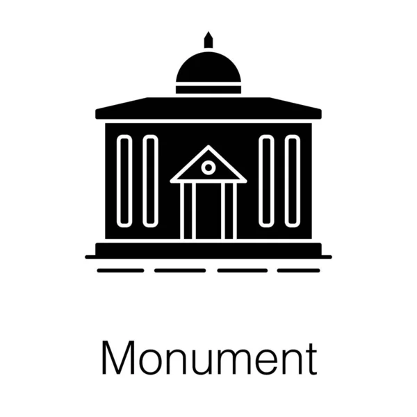 Katı Tasarımda Anıt Simgesi Olarak Bilinen Anıt Inşa Mimarisi — Stok Vektör