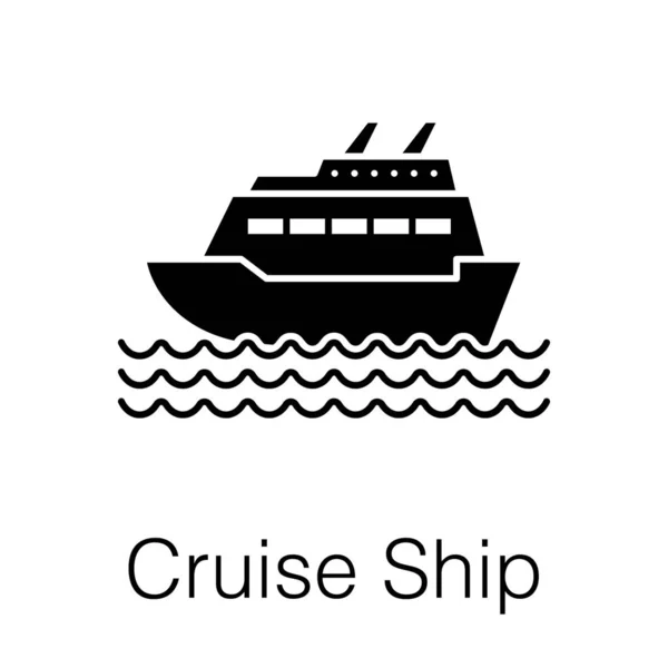 Icono Crucero Lujo Estilo Vector Sólido — Vector de stock