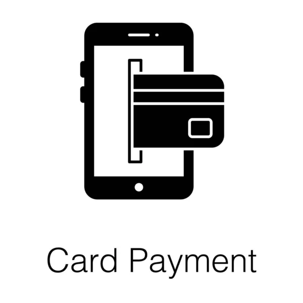 Paying Card Cellphone Card Payment Method Solid Design — ストックベクタ
