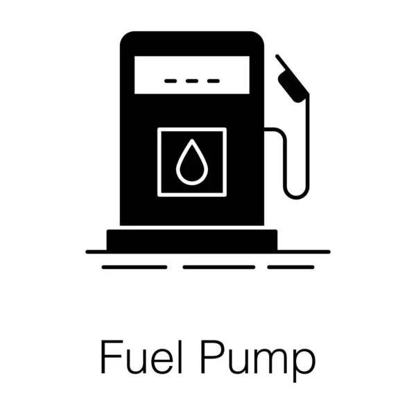 Gas Station Fuel Pump Glyph Design — Stock Vector