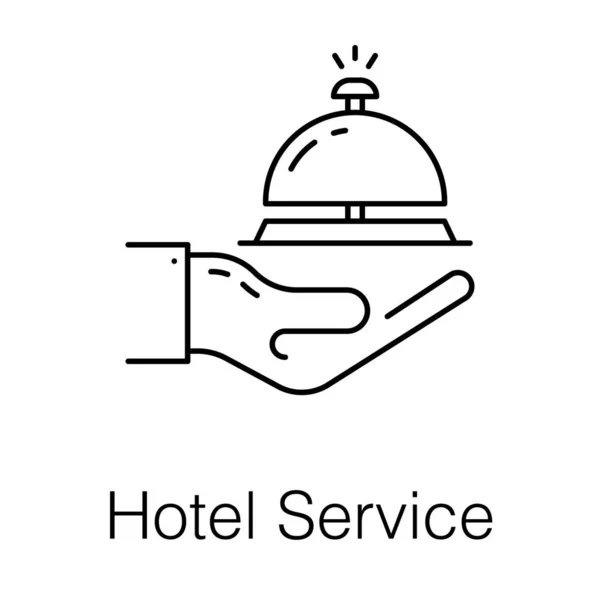Cloche Hand Food Service Line Icon — Stock vektor