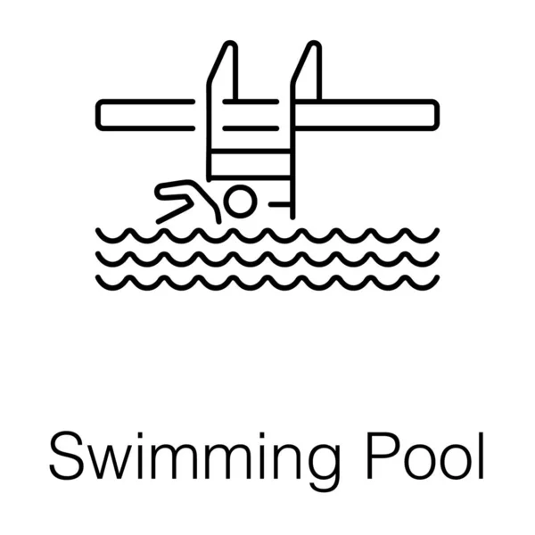 Human Avatar Water Pool Symbolizing Swimming Pool Icon — Stock Vector