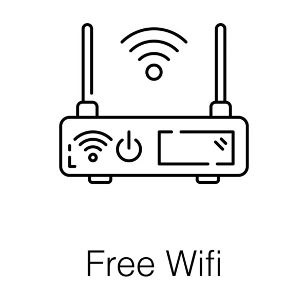 Appareil Fournisseur Internet Gadget Routeur Wifi Dans Conception Ligne — Image vectorielle