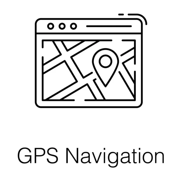 Sistema Posicionamiento Global Icono Navegación Gps Diseño Vectores Línea — Vector de stock
