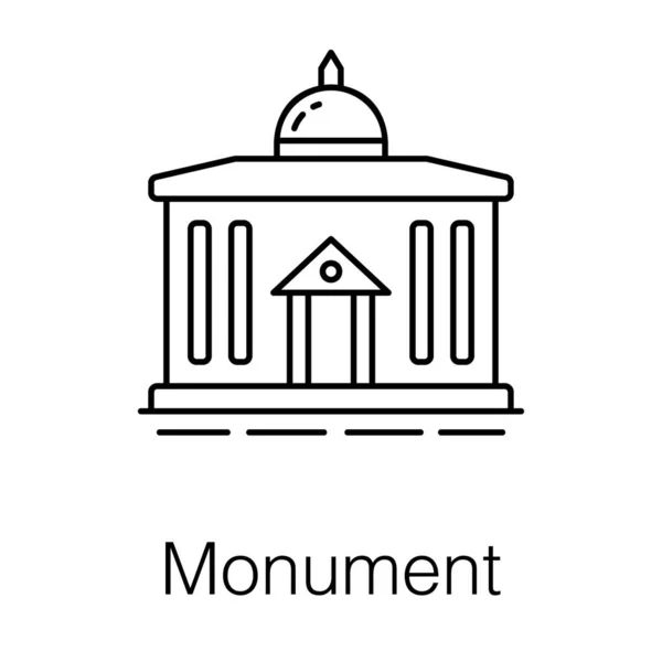 Satır Tasarımında Anıt Simgesi Olarak Bilinen Anıt Inşa Mimarisi — Stok Vektör