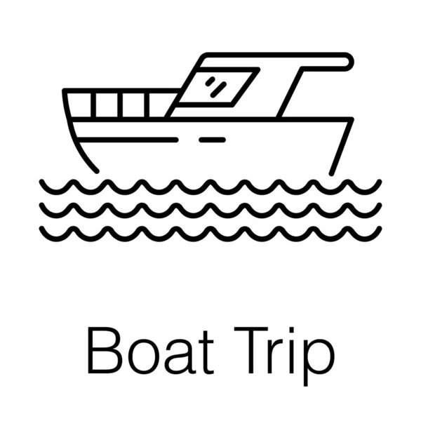 Boat Trip Icon Isolated White Background — Stock Vector