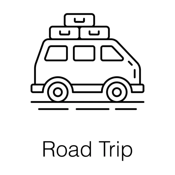 按公路运输 公路线路设计分列的职业旅行 — 图库矢量图片