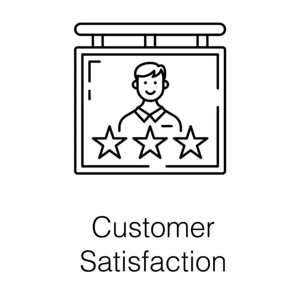 Рейтинг Отзывов Дизайн Иконки Удовлетворенности Клиентов — стоковый вектор