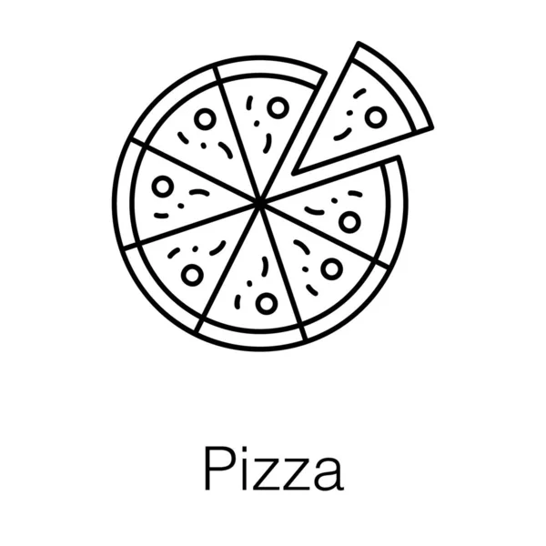 Pizza Slice Line Icon Vector — Stock Vector