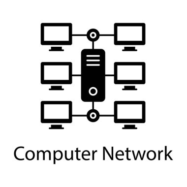 Kabartma dizaynlı bilgisayar ağının kavramsal simgesi.