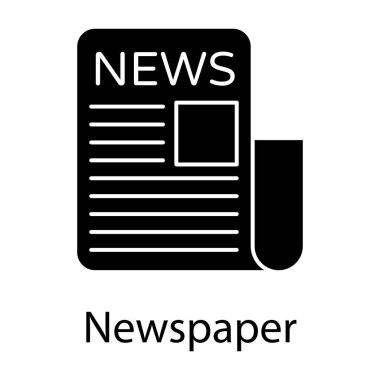 İzole edilmiş arkaplanda doldurulmuş gazete simgesi.