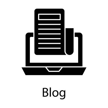 Günlük yazma simgesi dizüstü bilgisayarı içerisindeki kağıt.