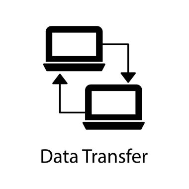 Veri aktarım simgesinin moda biçimi, kabartma vektörü.
