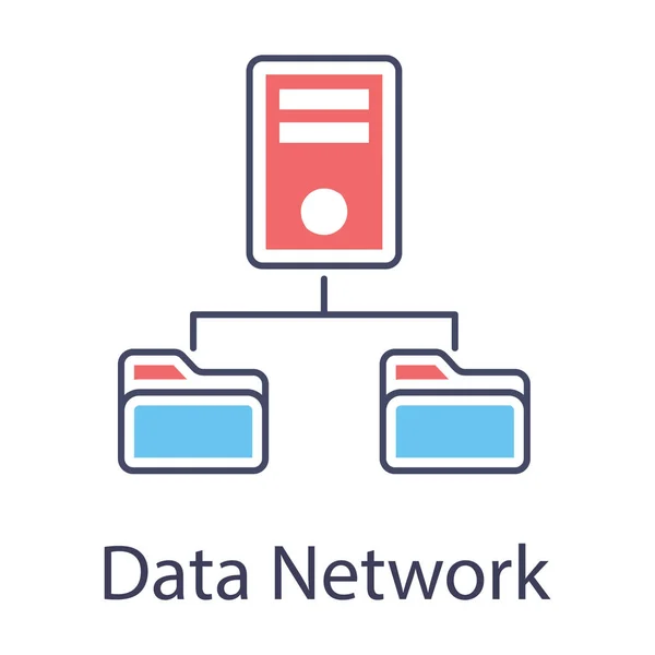 Icon Des Datennetzes Flachem Design Auf Isoliertem Hintergrund — Stockvektor