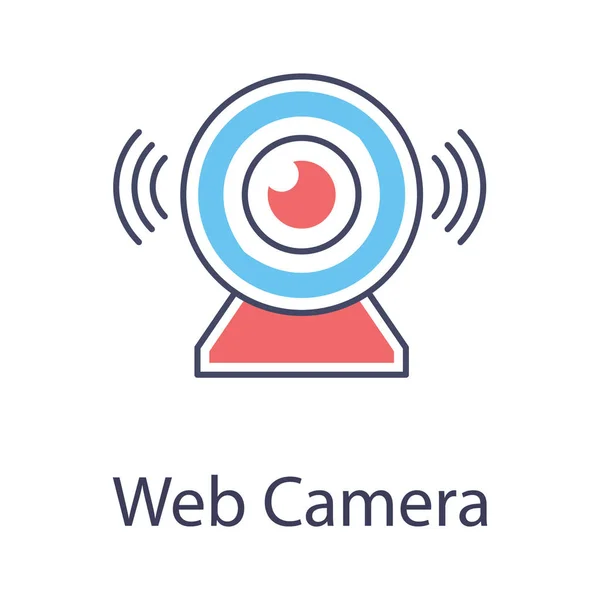 Live Kommunikationsgerät Flaches Vektor Design Der Web Kamera Ikone — Stockvektor