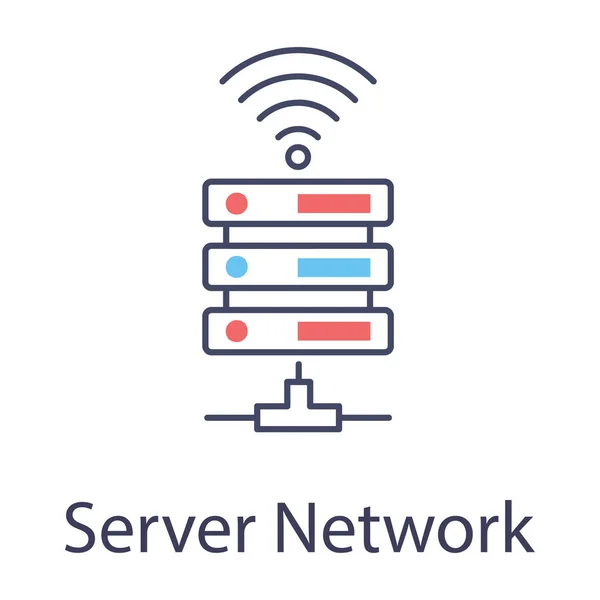 Datenserver Netzwerkvektor Flacher Ausführung — Stockvektor