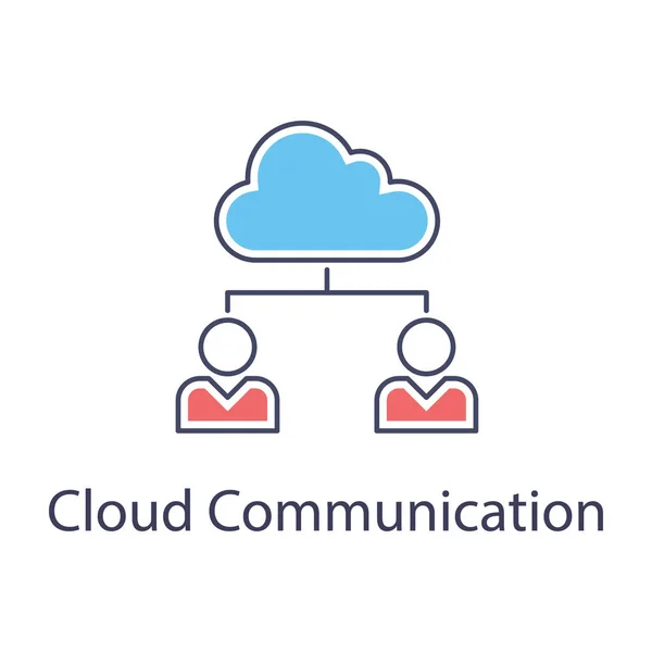 Personnes Connectées Cloud Icône Communication Cloud — Image vectorielle