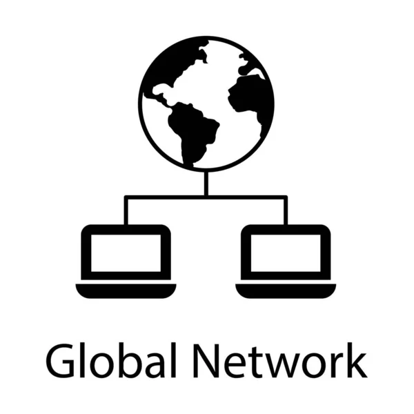 Σχεδιασμός Συμπαγούς Διανύσματος Του Εικονιδίου Του Παγκόσμιου Δικτύου Απομονωμένο Φόντο — Διανυσματικό Αρχείο