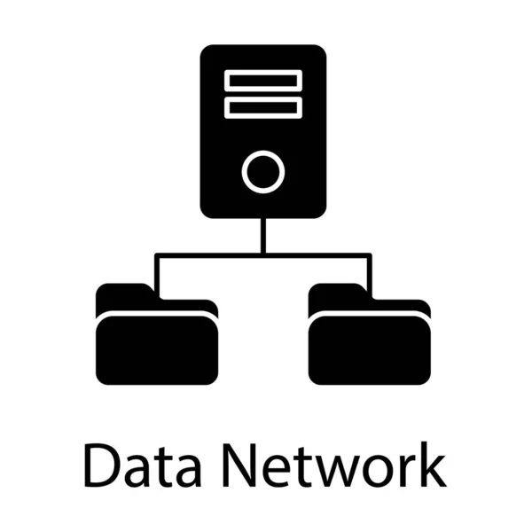 Icon Data Network Glyph Design Isolated Background — ストックベクタ