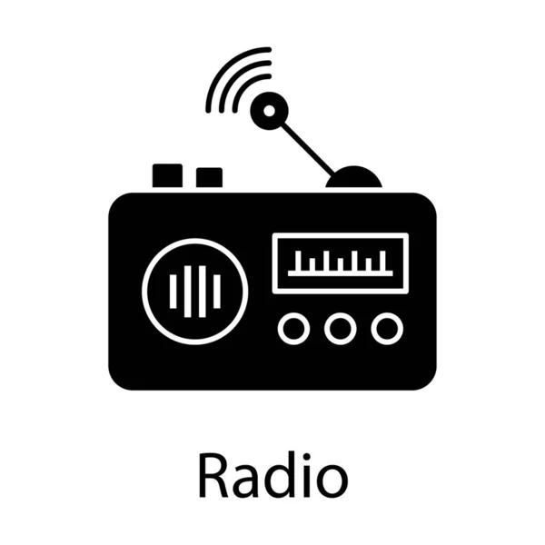 Glyph Radio Icon Design Auf Isoliertem Hintergrund — Stockvektor