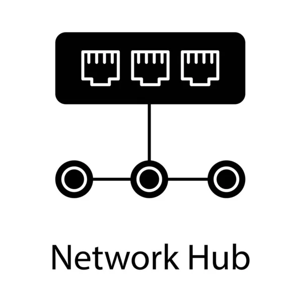 Usb Hub Symbol Solidem Vektor Design — Stockvektor