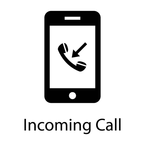 Phone Ringing Glyph Vector Design Incoming Call — ストックベクタ