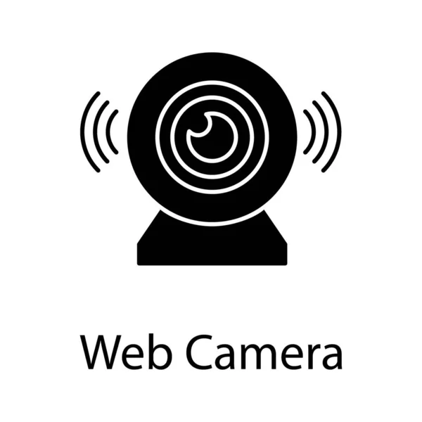 Живое Устройство Связи Заполненный Векторный Дизайн Иконки Веб Камеры — стоковый вектор
