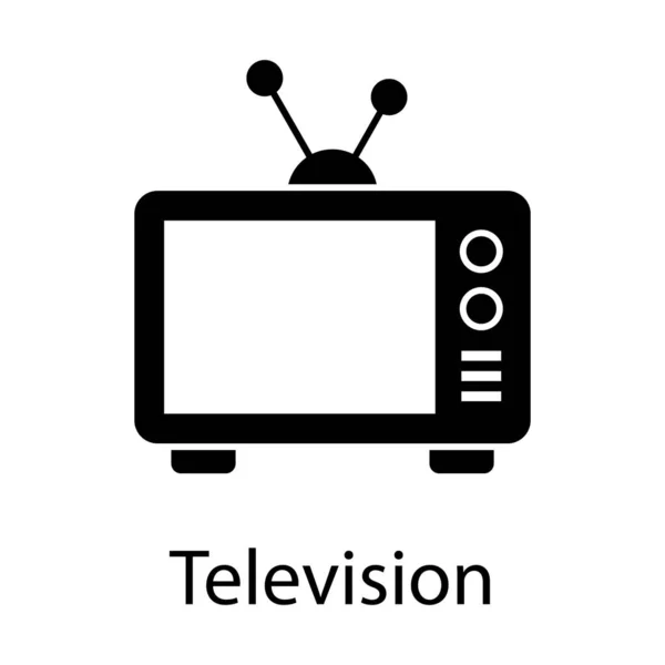 Retro Televisión Vector Medios Difusión Diseño Lleno — Archivo Imágenes Vectoriales