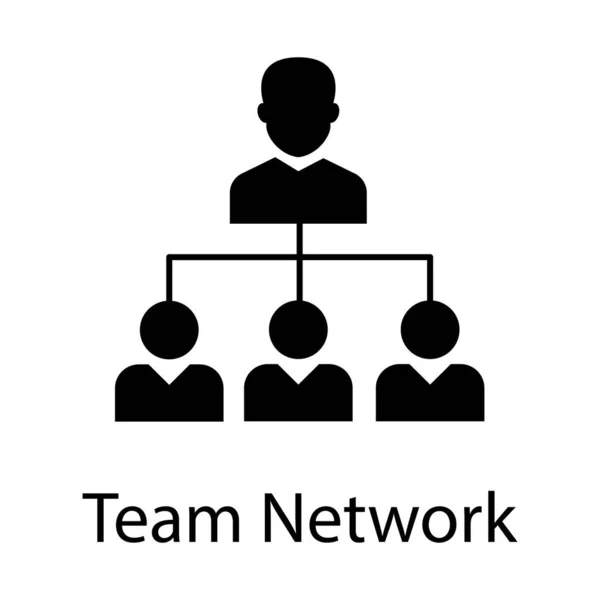 Team Icon Solid Design Team Network — ストックベクタ