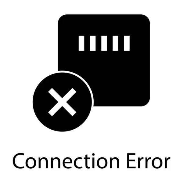 Icono Error Conexión Diseño Del Glifo — Vector de stock