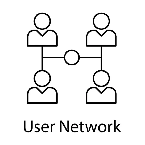 Conceptueel Icoon Van Gebruikersnetwerk Lijnontwerp Geïsoleerde Achtergrond — Stockvector