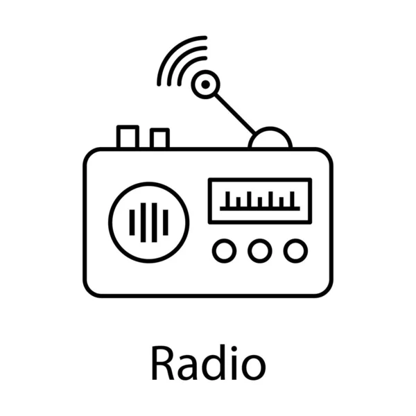 Line Radio Icon Design Auf Isoliertem Hintergrund — Stockvektor