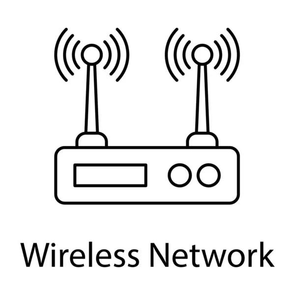 Інтернет Провайдер Пристрій Wfi Router Gadget Line Design — стоковий вектор