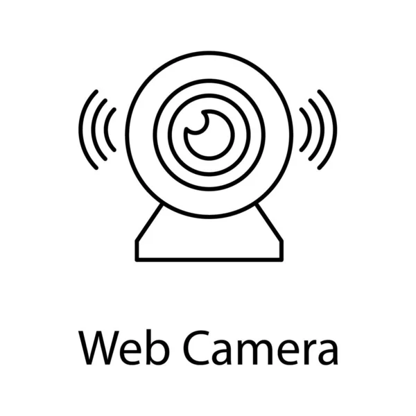 Live Kommunikationsgerät Linienvektordesign Der Web Kamera Ikone — Stockvektor