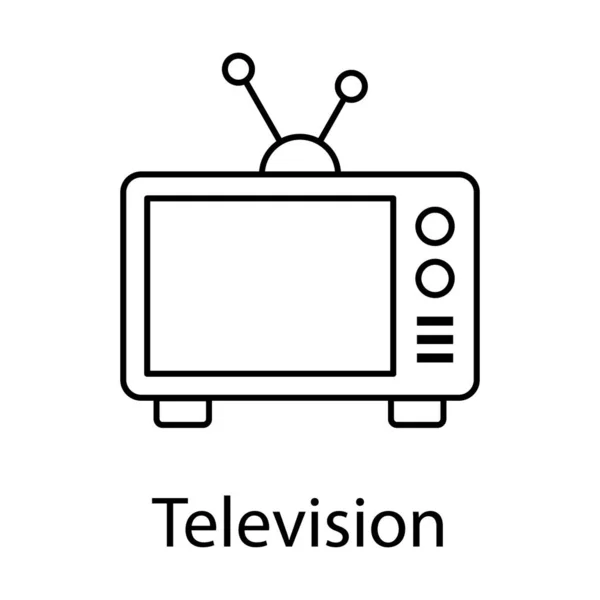 Retro Televízió Műsorszóró Média Vektor Vonaltervezésben — Stock Vector