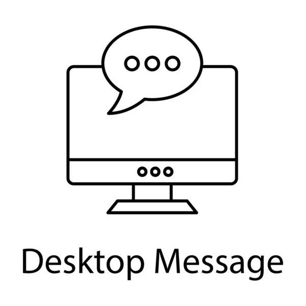 Chatbot Con Concetto Monitor Icona Del Messaggio Desktop — Vettoriale Stock