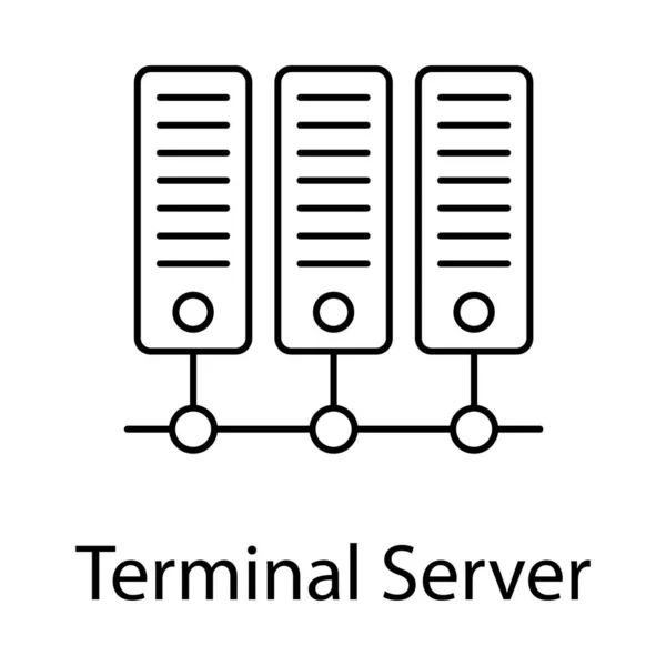 终端服务器图标 行向量的流行风格 — 图库矢量图片