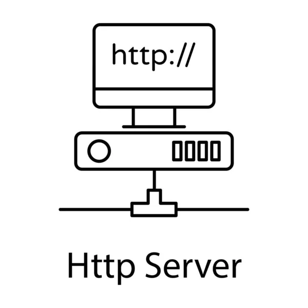 Ikona Serwera Http Projektowaniu Linii Odizolowanym Tle — Wektor stockowy