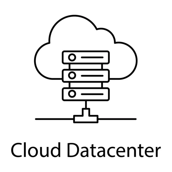 Data Racks Cloud Cloud Datacenter Icon — Stock Vector
