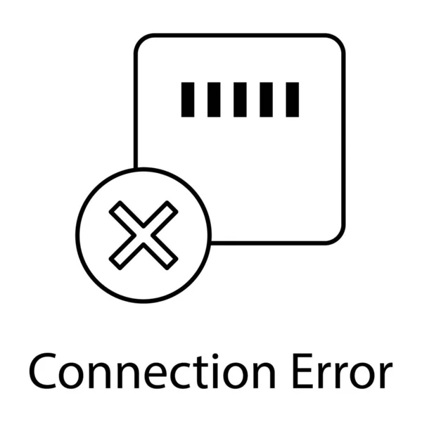 Icono Error Conexión Diseño Línea — Vector de stock