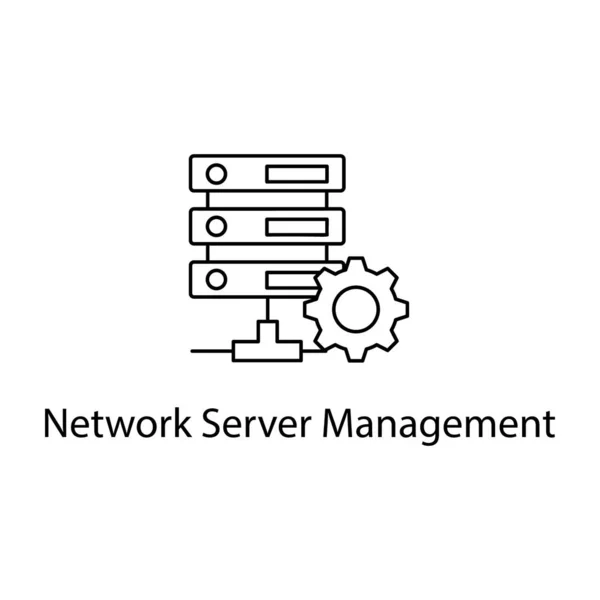 Rack Server Dati Con Ingranaggio Icona Gestione Server — Vettoriale Stock