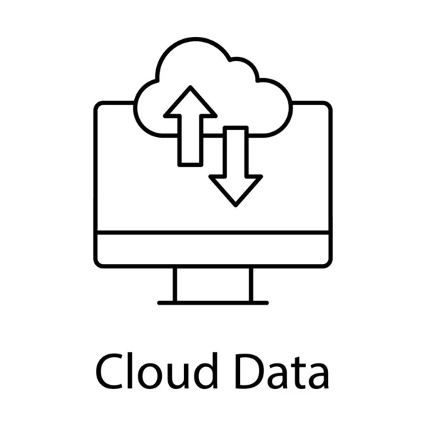 Nuvem Com Direção Oposta Setas Conceito Ícone Dados Nuvem — Vetor de Stock